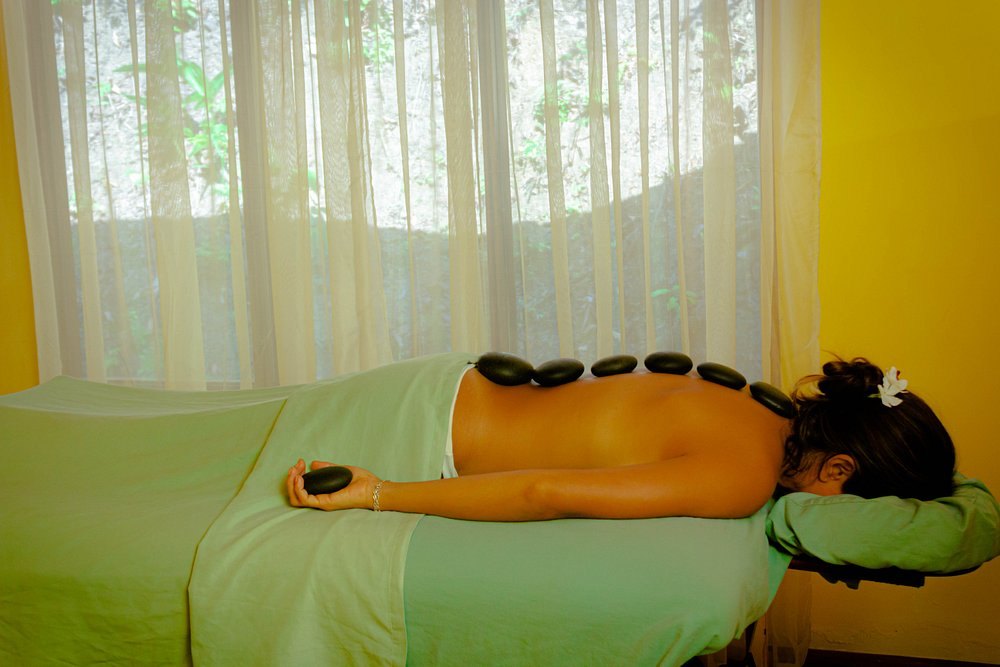 A hot stone spa treatment