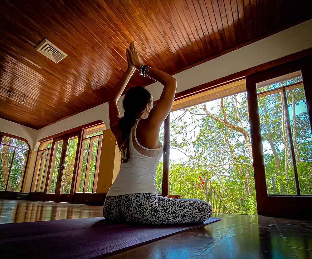 A yoga class
